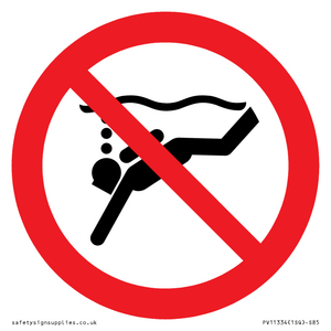 Prohibition: No sub-aqua diving